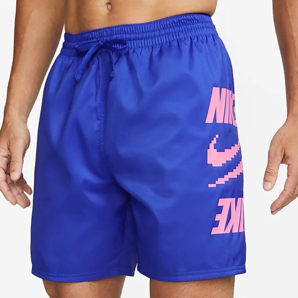 NEW 7" Blue/Pink Logo Volley Hybrid Swim Trunks / Shorts - Size L and XXL